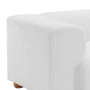 HomeRoots 150" Elegant White Upholstered Sofa – Modern Comfort for Family Rooms, Durable Design & Easy Care 574005
