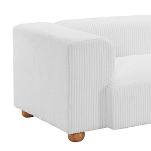 HomeRoots 150" Elegant White Upholstered Sofa – Modern Comfort for Family Rooms, Durable Design & Easy Care 574005