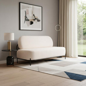 HomeRoots 64" Modern Vanilla Upholstered Sofa – Stylish, Durable Design for Small Spaces & Cozy Comfort 574006