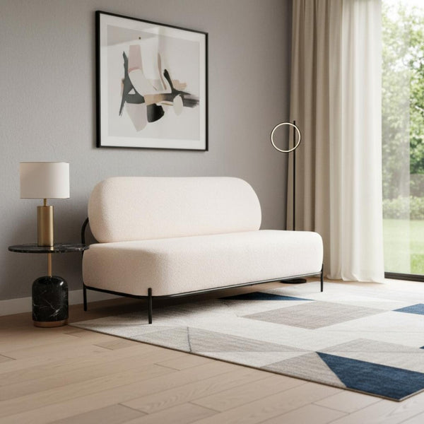 HomeRoots 64" Modern Vanilla Upholstered Sofa – Stylish, Durable Design for Small Spaces & Cozy Comfort 574006