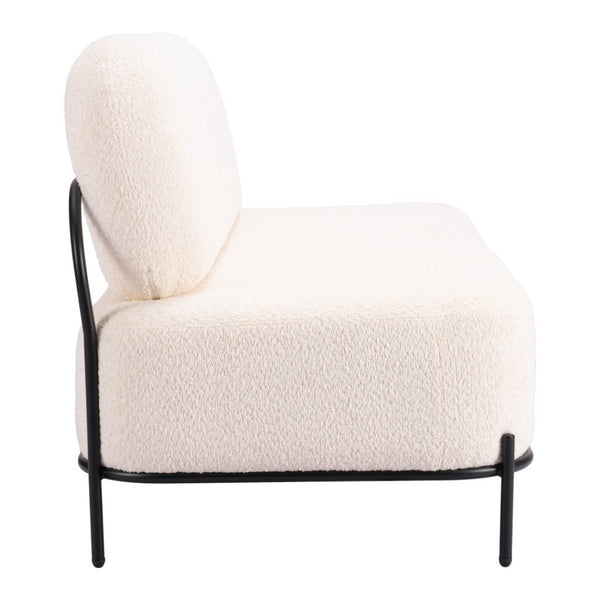 HomeRoots 64" Modern Vanilla Upholstered Sofa – Stylish, Durable Design for Small Spaces & Cozy Comfort 574006