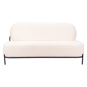 HomeRoots 64" Modern Vanilla Upholstered Sofa – Stylish, Durable Design for Small Spaces & Cozy Comfort 574006