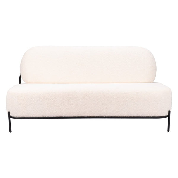 HomeRoots 64" Modern Vanilla Upholstered Sofa – Stylish, Durable Design for Small Spaces & Cozy Comfort 574006