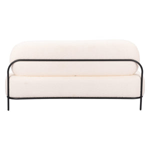 HomeRoots 64" Modern Vanilla Upholstered Sofa – Stylish, Durable Design for Small Spaces & Cozy Comfort 574006