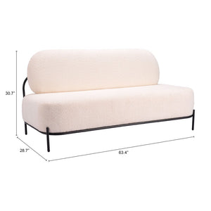HomeRoots 64" Modern Vanilla Upholstered Sofa – Stylish, Durable Design for Small Spaces & Cozy Comfort 574006