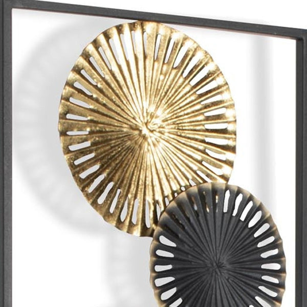 HomeRoots Set of Two Modern Black and White Metal Wall Sculptures - Geometric Art for Versatile Decor 574014