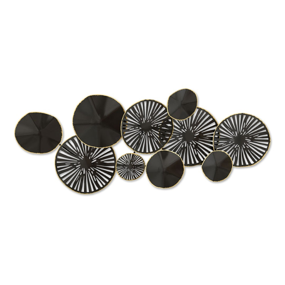 HomeRoots 21" Black Metal Dimensional Sculpture - Modern Geometric Wall Art for Stylish Home Decor & Offices 574016