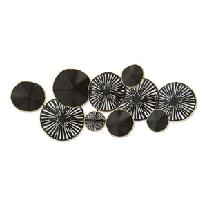 HomeRoots 21" Black Metal Dimensional Sculpture - Modern Geometric Wall Art for Stylish Home Decor & Offices 574016