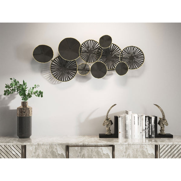 HomeRoots 21" Black Metal Dimensional Sculpture - Modern Geometric Wall Art for Stylish Home Decor & Offices 574016