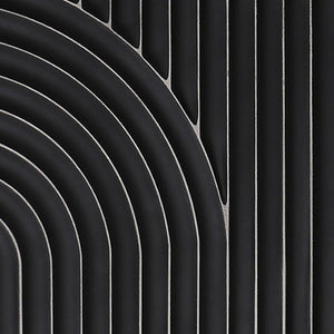HomeRoots Set of Two Black Metal Abstract Hanging Sculptures - Modern Dimensional Wall Art for Any Space 574019
