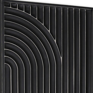 HomeRoots Set of Two Black Metal Abstract Hanging Sculptures - Modern Dimensional Wall Art for Any Space 574019
