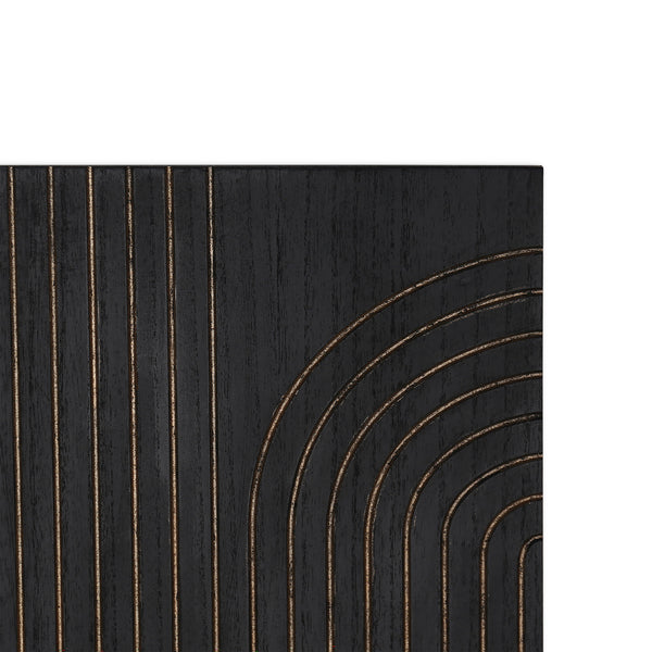 Homeroots Set Of Two 36" X 12" Black Carved Wood Hanging Dimensional Sculptures  Wood 574022