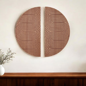 Homeroots Set Of Two Brown Wood Hanging Dimensional Sculpture  Wood 574026