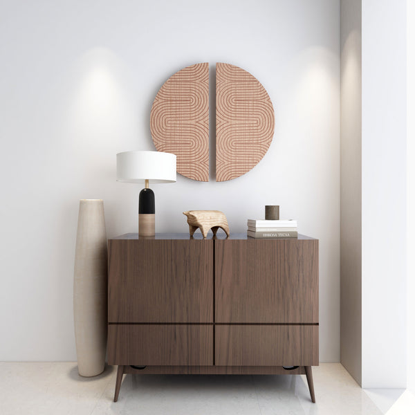 Homeroots Set Of Two Brown Wood Hanging Dimensional Sculpture  Wood 574026