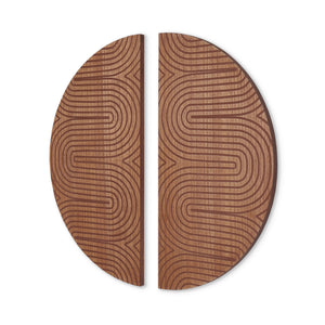 Homeroots Set Of Two Brown Wood Hanging Dimensional Sculpture  Wood 574026