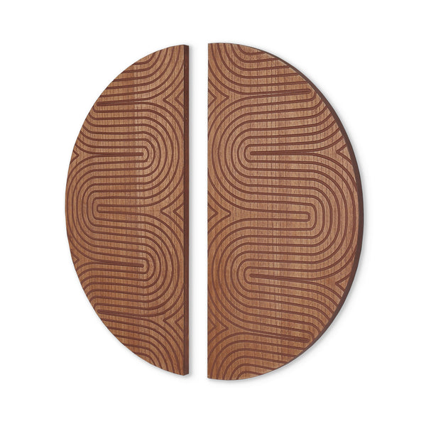 Homeroots Set Of Two Brown Wood Hanging Dimensional Sculpture  Wood 574026