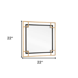 HomeRoots 22" Stunning Gold and Black Multi-Square Accent Mirror - Mid-Century Glam for Any Space 574030