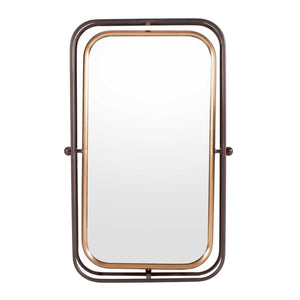 HomeRoots 28" Black and Gold Tilting Accent Mirror - Modern Industrial Design for Home Decor & Easy Installation 574034