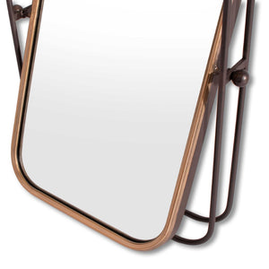 HomeRoots 28" Black and Gold Tilting Accent Mirror - Modern Industrial Design for Home Decor & Easy Installation 574034