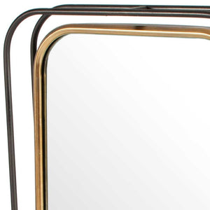 HomeRoots 28" Black and Gold Tilting Accent Mirror - Modern Industrial Design for Home Decor & Easy Installation 574034