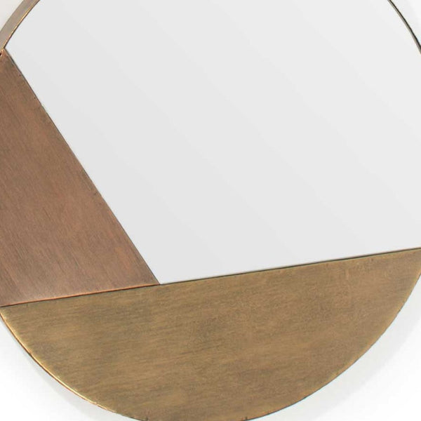 HomeRoots Set of Three Gold Metal Round Geometric Mirrors – Chic Accent for Living Rooms & Entryways 574035