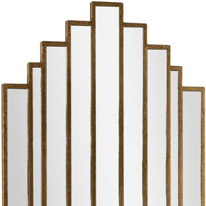 HomeRoots 32" Gold Diamond Accent Mirror - Contemporary Metal Frame, Geometric Design for Modern Spaces 574038