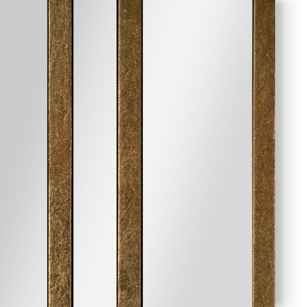 HomeRoots 32" Gold Diamond Accent Mirror - Contemporary Metal Frame, Geometric Design for Modern Spaces 574038