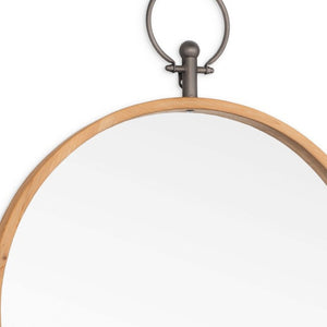 HomeRoots 30" Bronze Round Metal Framed Accent Mirror - Contemporary Design for Entryway, Living Room Style 574041