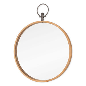 HomeRoots 30" Bronze Round Metal Framed Accent Mirror - Contemporary Design for Entryway, Living Room Style 574041
