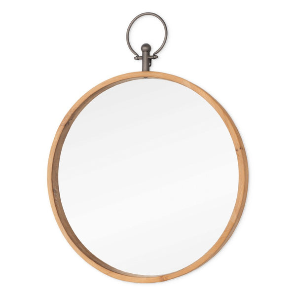 HomeRoots 30" Bronze Round Metal Framed Accent Mirror - Contemporary Design for Entryway, Living Room Style 574041