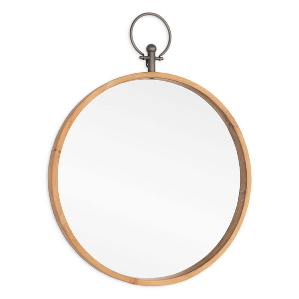 HomeRoots 30" Bronze Round Metal Framed Accent Mirror - Contemporary Design for Entryway, Living Room Style 574041