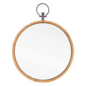 HomeRoots 30" Bronze Round Metal Framed Accent Mirror - Contemporary Design for Entryway, Living Room Style 574041