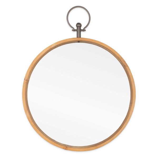 HomeRoots 30" Bronze Round Metal Framed Accent Mirror - Contemporary Design for Entryway, Living Room Style 574041