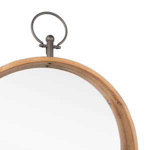 HomeRoots 30" Bronze Round Metal Framed Accent Mirror - Contemporary Design for Entryway, Living Room Style 574041