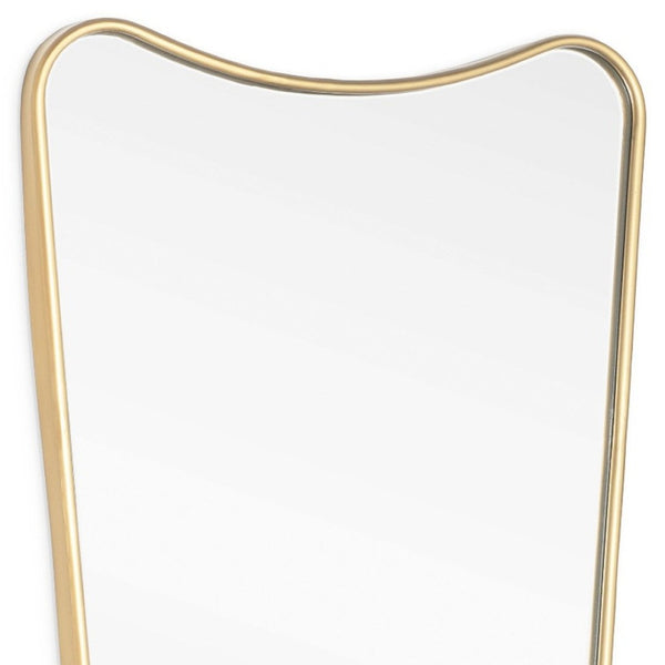 HomeRoots 30" Gold Abstract Metal Framed Accent Mirror - Contemporary Design for Entryways, Bedrooms & More! 574042