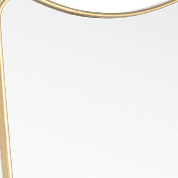HomeRoots 30" Gold Abstract Metal Framed Accent Mirror - Contemporary Design for Entryways, Bedrooms & More! 574042
