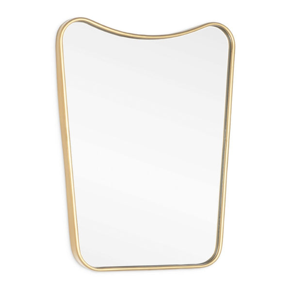 HomeRoots 30" Gold Abstract Metal Framed Accent Mirror - Contemporary Design for Entryways, Bedrooms & More! 574042