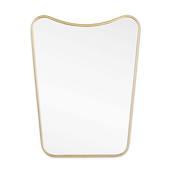 HomeRoots 30" Gold Abstract Metal Framed Accent Mirror - Contemporary Design for Entryways, Bedrooms & More! 574042