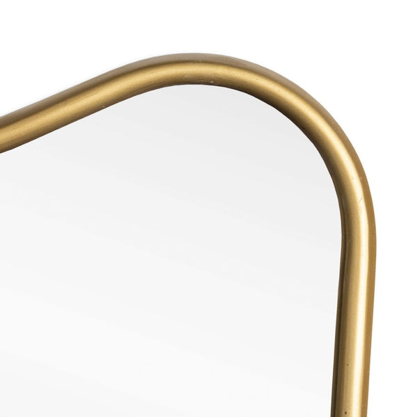 HomeRoots 30" Gold Abstract Metal Framed Accent Mirror - Contemporary Design for Entryways, Bedrooms & More! 574042