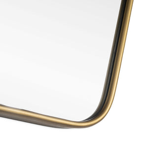 HomeRoots 30" Gold Abstract Metal Framed Accent Mirror - Contemporary Design for Entryways, Bedrooms & More! 574042