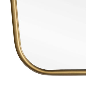 HomeRoots 30" Gold Abstract Metal Framed Accent Mirror - Contemporary Design for Entryways, Bedrooms & More! 574042
