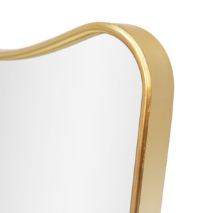 HomeRoots 30" Gold Abstract Metal Framed Accent Mirror - Contemporary Design for Entryways, Bedrooms & More! 574042