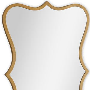 HomeRoots 32" Elegant Antiqued Bronze Scalloped Accent Mirror - Modern Decorative Focal Point for Any Room 574044