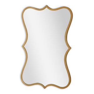 HomeRoots 32" Elegant Antiqued Bronze Scalloped Accent Mirror - Modern Decorative Focal Point for Any Room 574044