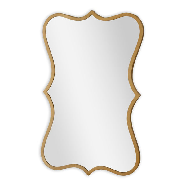 HomeRoots 32" Elegant Antiqued Bronze Scalloped Accent Mirror - Modern Decorative Focal Point for Any Room 574044