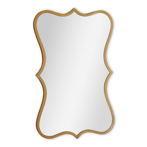 HomeRoots 32" Elegant Antiqued Bronze Scalloped Accent Mirror - Modern Decorative Focal Point for Any Room 574044