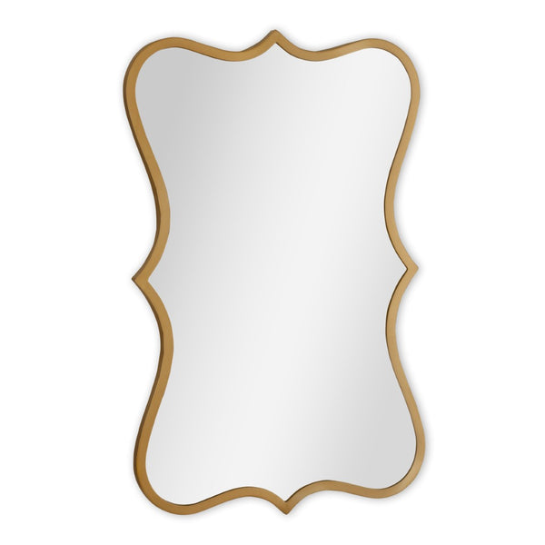 HomeRoots 32" Elegant Antiqued Bronze Scalloped Accent Mirror - Modern Decorative Focal Point for Any Room 574044