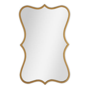 HomeRoots 32" Elegant Antiqued Bronze Scalloped Accent Mirror - Modern Decorative Focal Point for Any Room 574044