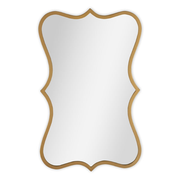 HomeRoots 32" Elegant Antiqued Bronze Scalloped Accent Mirror - Modern Decorative Focal Point for Any Room 574044