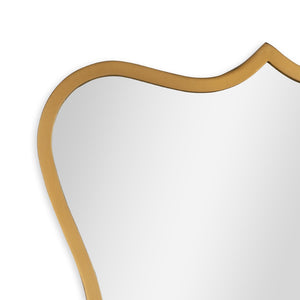 HomeRoots 32" Elegant Antiqued Bronze Scalloped Accent Mirror - Modern Decorative Focal Point for Any Room 574044